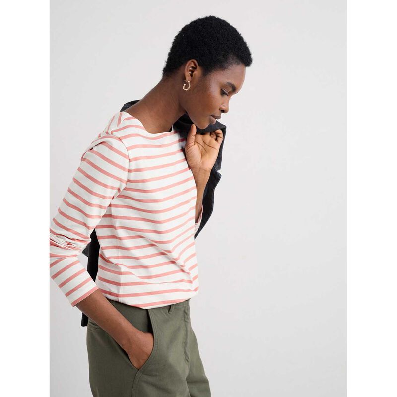 Seasalt Cornwall Sailor Shirt Breton Dusty Rose image number 2