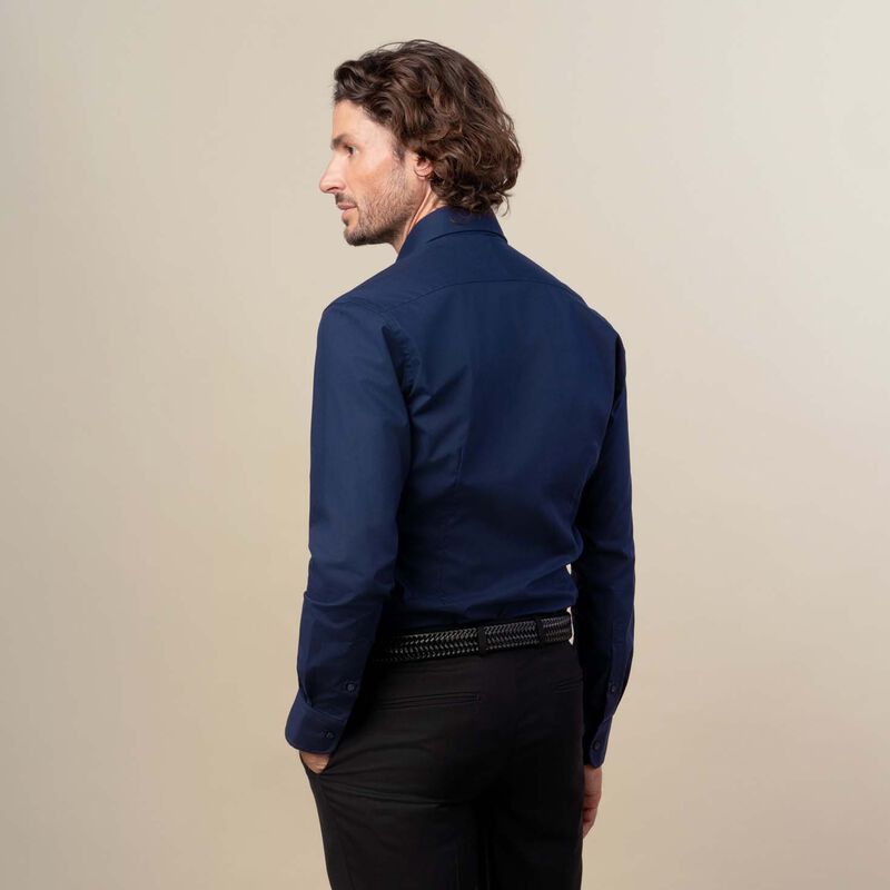 Rembrandt London Navy Plain Poplin Shirt image number 1
