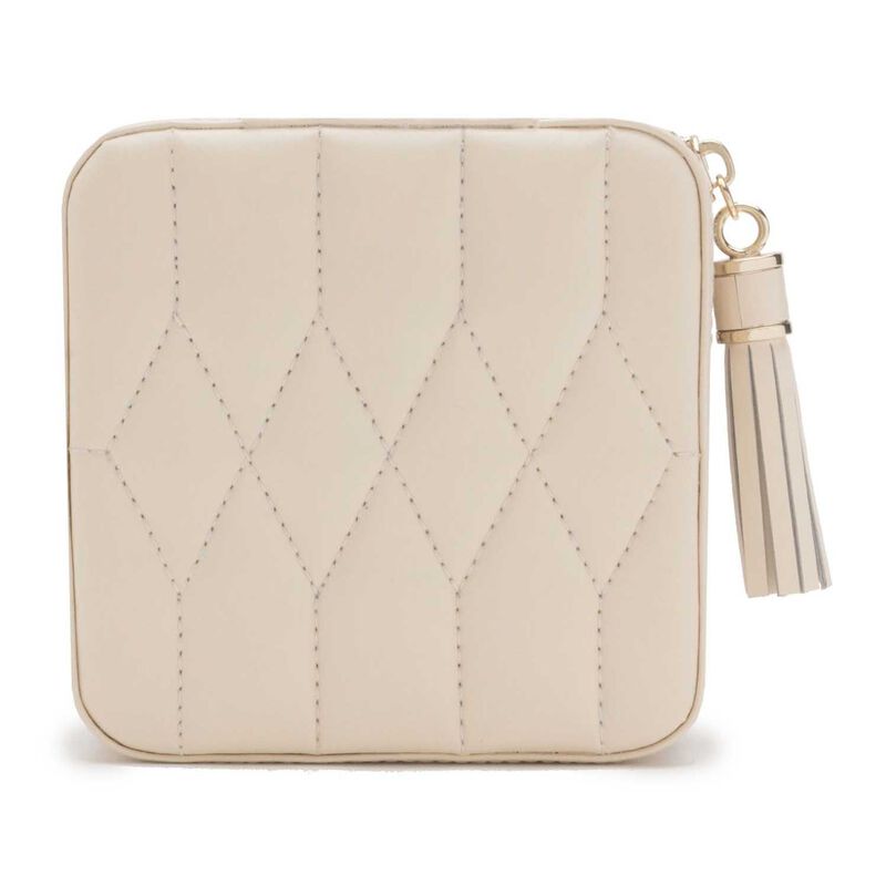 WOLF Caroline Zip Travel Jewellery Case Ivory image number 1
