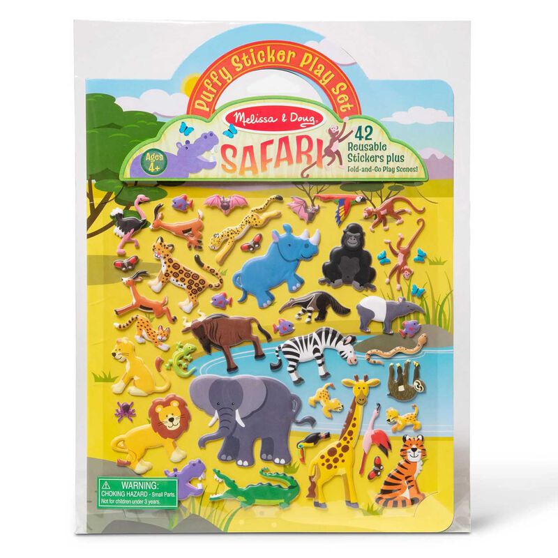 Melissa & Doug Reusable Puffy Sticker Play Set - Safari image number 0