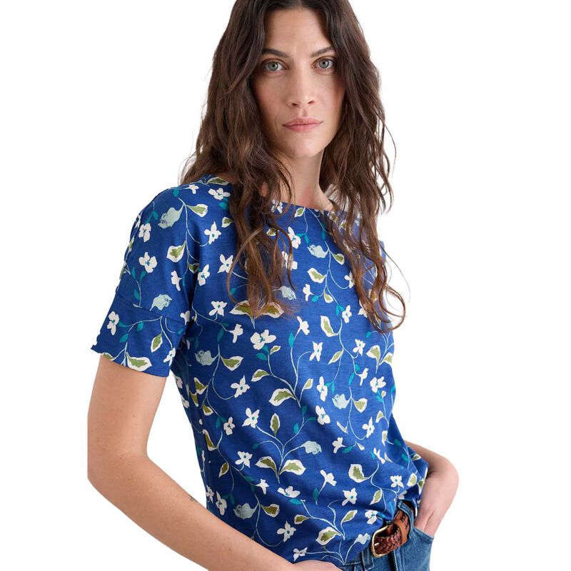 Seasalt Cornwall Bryher View T-Shirt Chalk Flower Sea Skipper image number 0