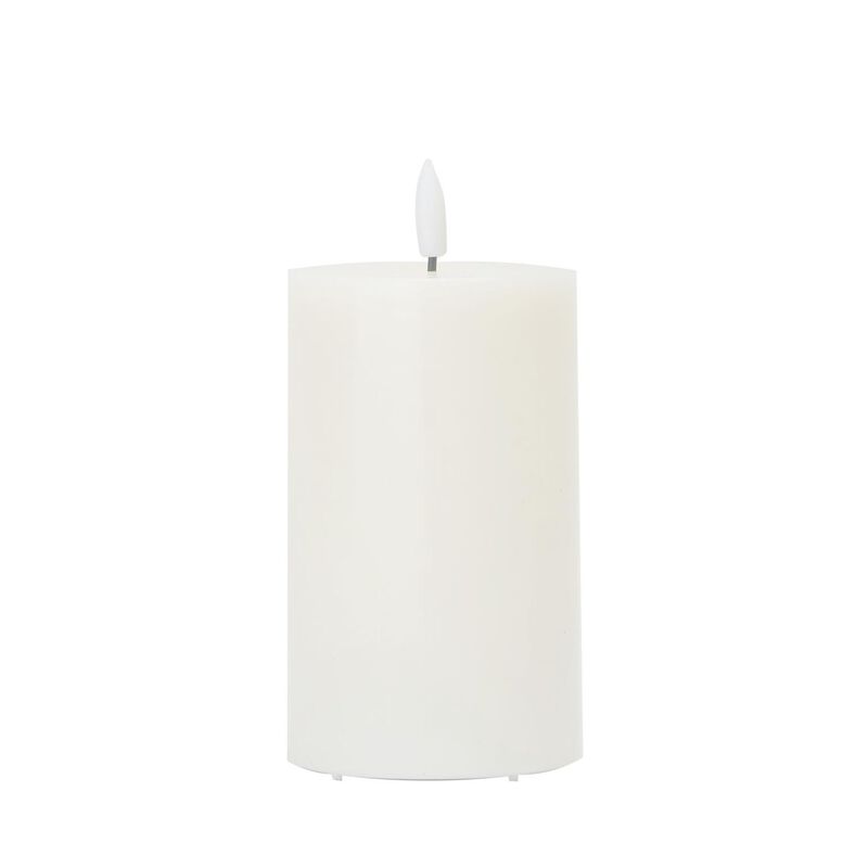 Stellar Haus White Pillar Indoor LED Candle With Timer  12.5x7.5cm - Medium image number 0