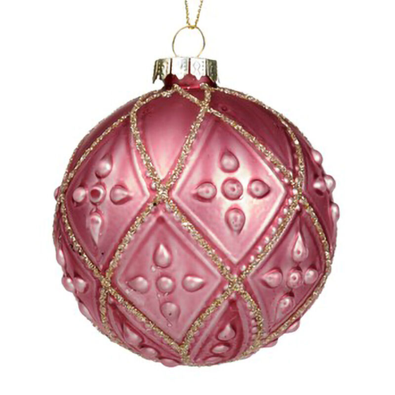 Goodwill Glass Gilt 3D Dot Ball Ornament 8cm image number 0