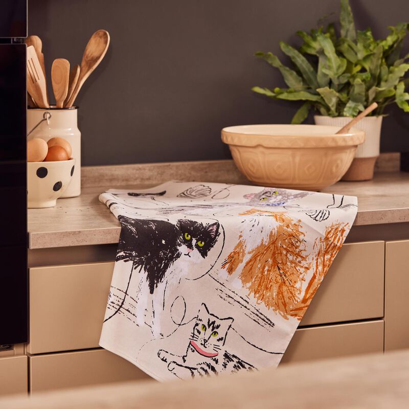 Ulster Weavers Cotton Tea Towel Feline Friends image number 1