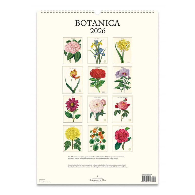 Cavallini Botanica 2026 Wall Calendar image number 2