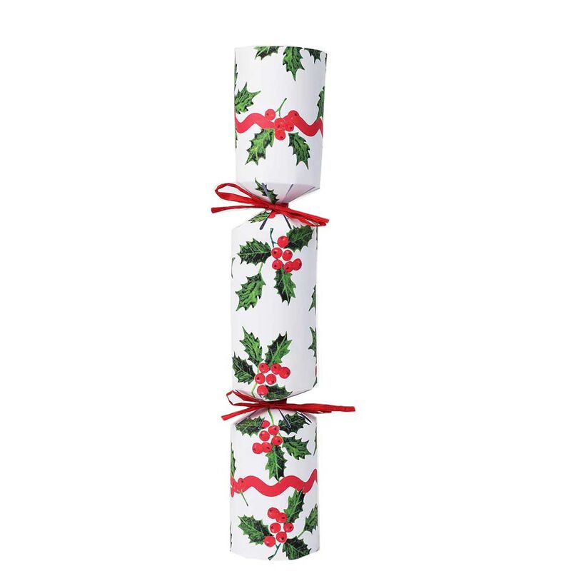 Talking Tables Botanical Holly Christmas Crackers - Who Am I Game (6 pack) image number 1