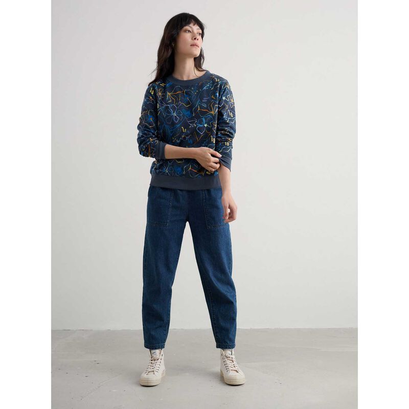 Seasalt Cornwall Bright Wave Sweatshirt Drawn Floral Maritime image number 2