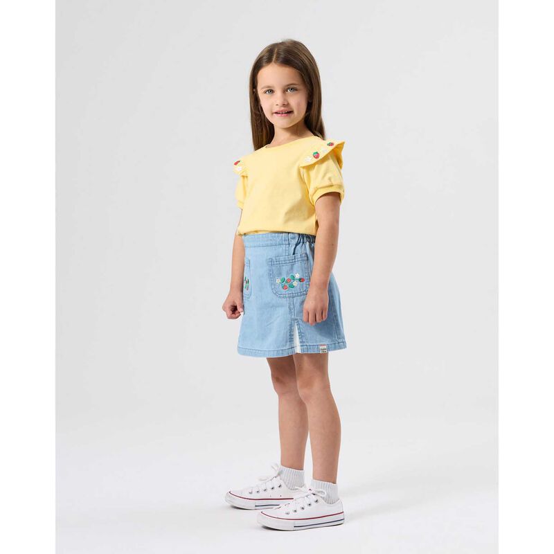 Goldie + Ace Flounce Shoulder Strawberry Top 3-5Y image number 1