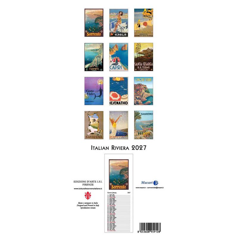 Istituto Fotocromo Italian Riviera Slim Art Calendar 2027 image number 2