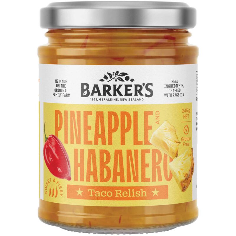 Barker's Pineapple & Habanero Taco Relish 245g image number 0