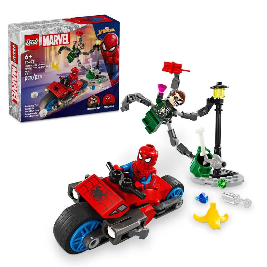 LEGO Marvel Motorcycle Chase Spider Man vs. Doc Ock Ballantynes Department Store