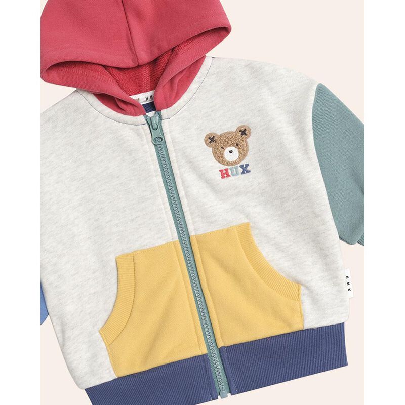 Huxbaby Huxbear Zip Up Hoodie Colour Block 6M-2Y image number 2