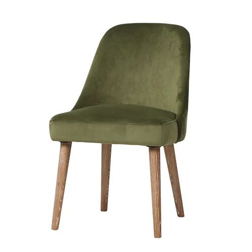 French Country Wilthem Dining Chair Green Velvet