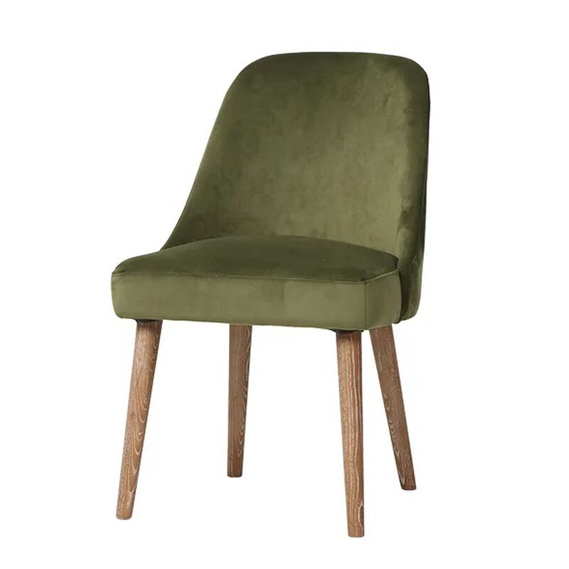 French Country Wilthem Dining Chair Green Velvet image number 0
