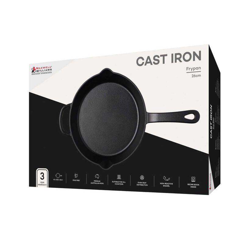 Maxwell & Williams Cast Iron Frypan Black 26cm Gift Boxed image number 2