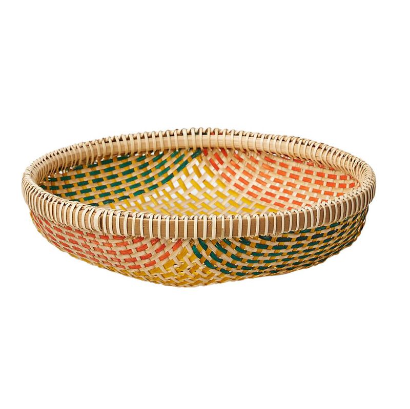 Citt&agrave; Thao Woven Basket Yellow/Multi S image number 0
