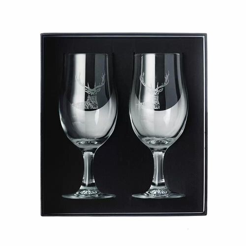 Selbrae House 2 Craft Beer Glasses - Stag