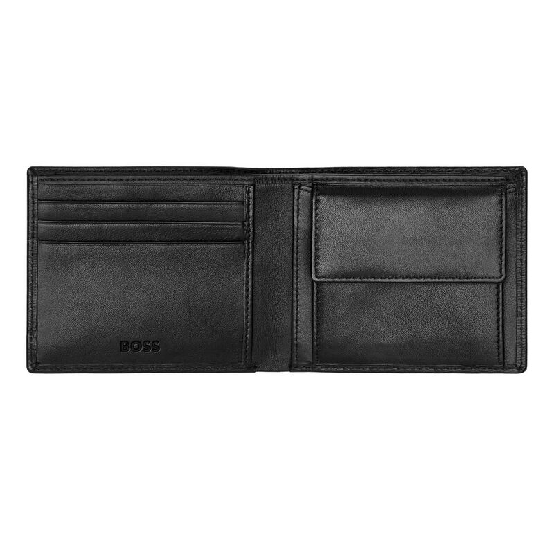 Hugo Boss Iconic Leather Coin Purse Wallet Black image number 1