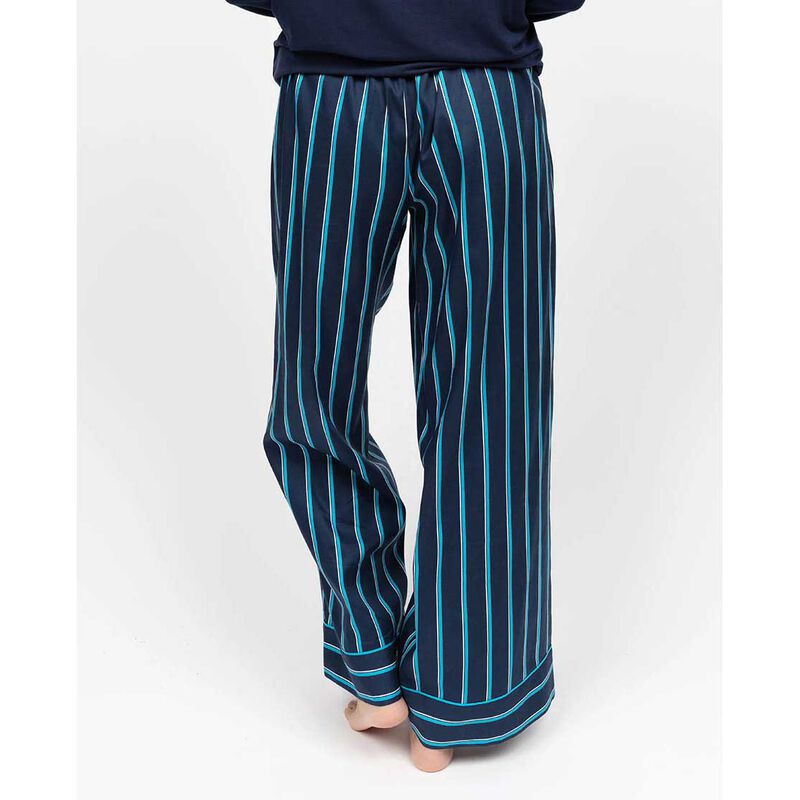 Cyberjammies Marina Navy Printed Stripe Wide Leg Pyjama Bottoms image number 1