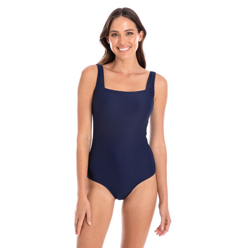Togs Navy Textured Square Swimsuit