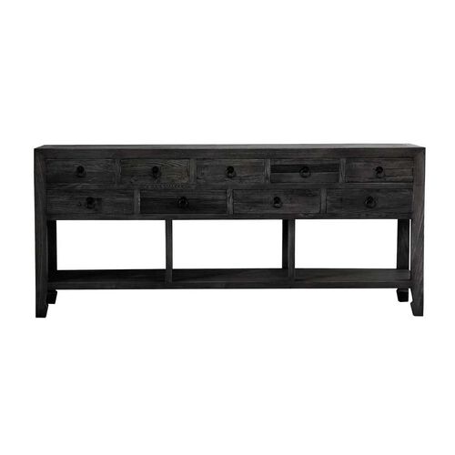French Country Miguel Sideboard 9 Drawers Black