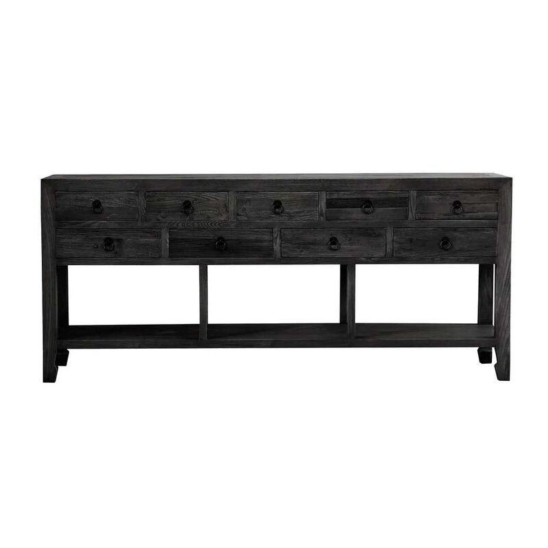 French Country Miguel Sideboard 9 Drawers Black image number 0