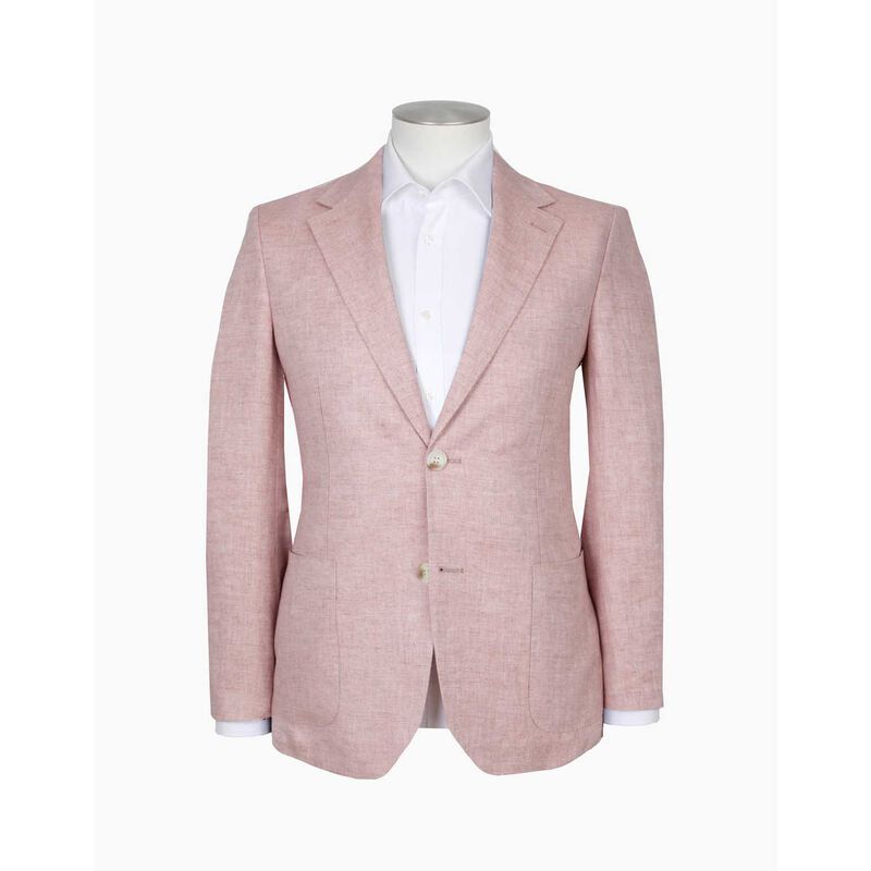 Rembrandt Malta Powder Pink Herringbone Linen Blazer image number 2