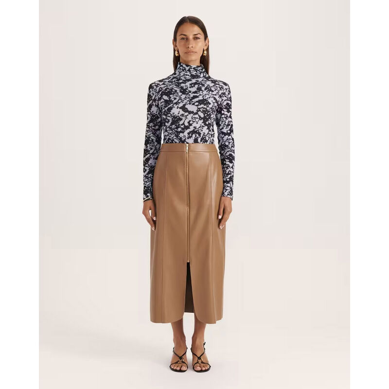 SABA Viv Faux Leather Zip Front Skt image number 3