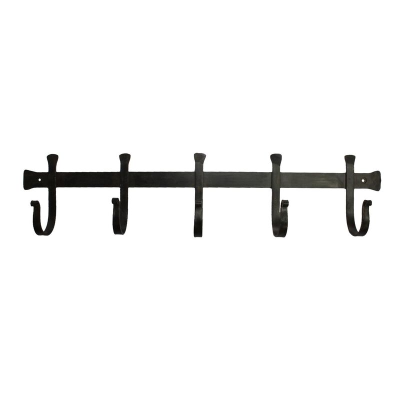 French Country Chunky Iron 5 Hook Brush Black image number 0