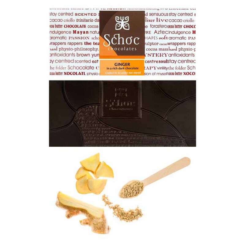 Schoc Chocolate Ginger Dark Chocolate 55% Bar 80g image number 0