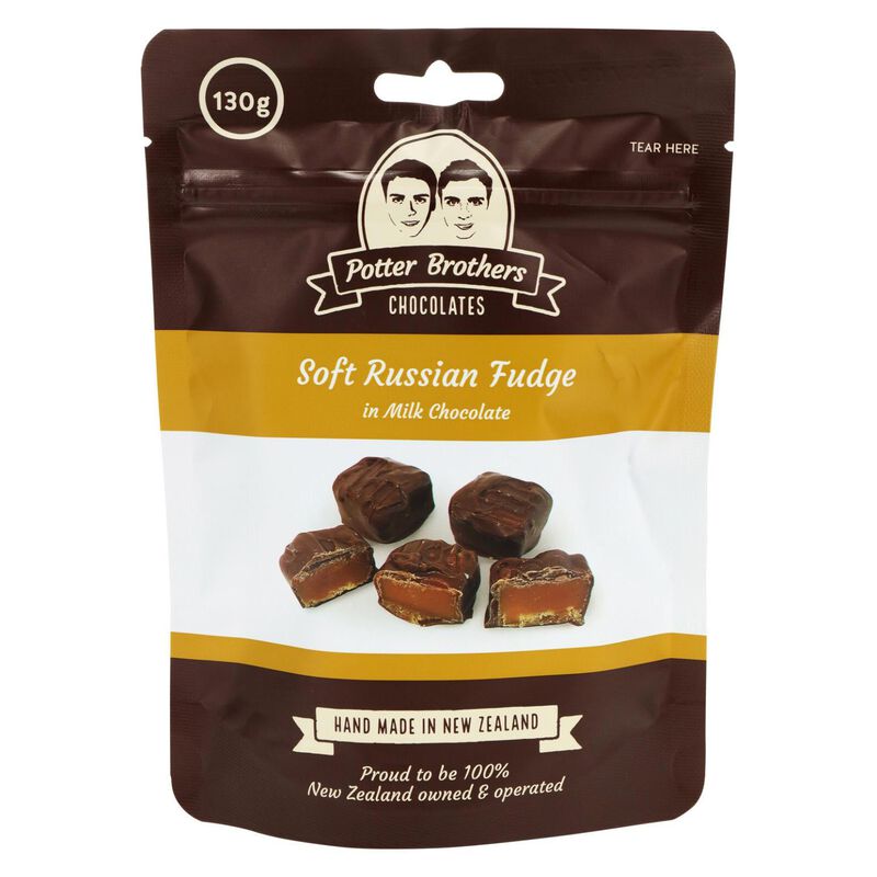 Potter Brothers Soft Russian Fudge in Milk Chocolate 130g image number 0