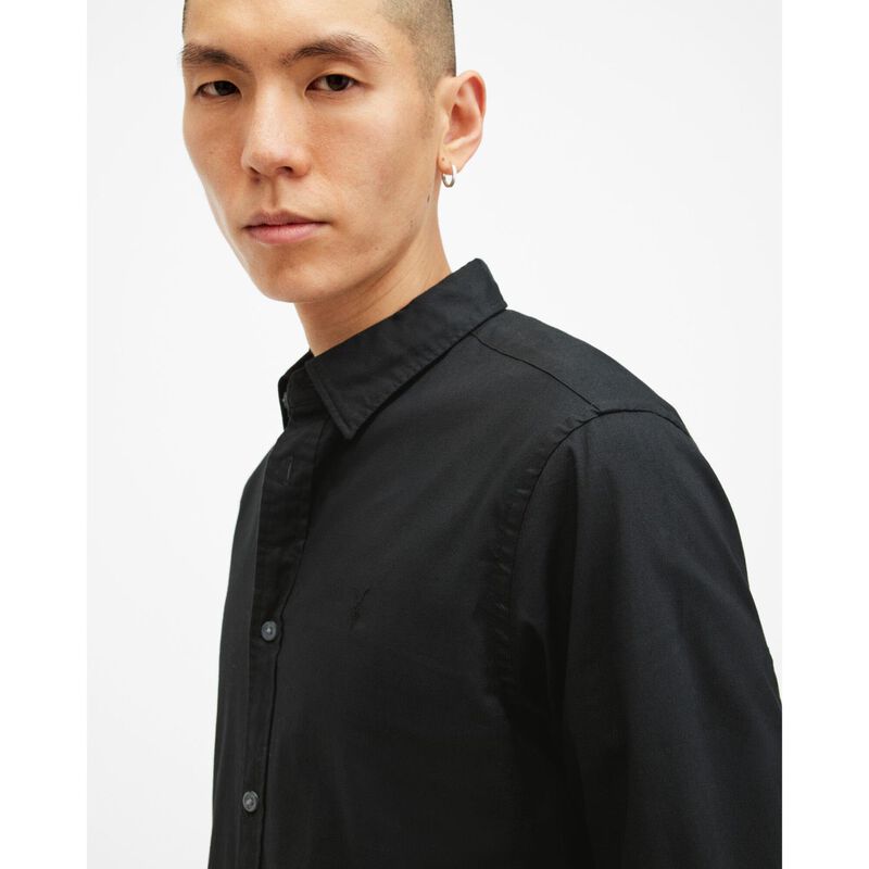 AllSaints Hawthorne Ramskull Stretch Fit Shirt image number 2