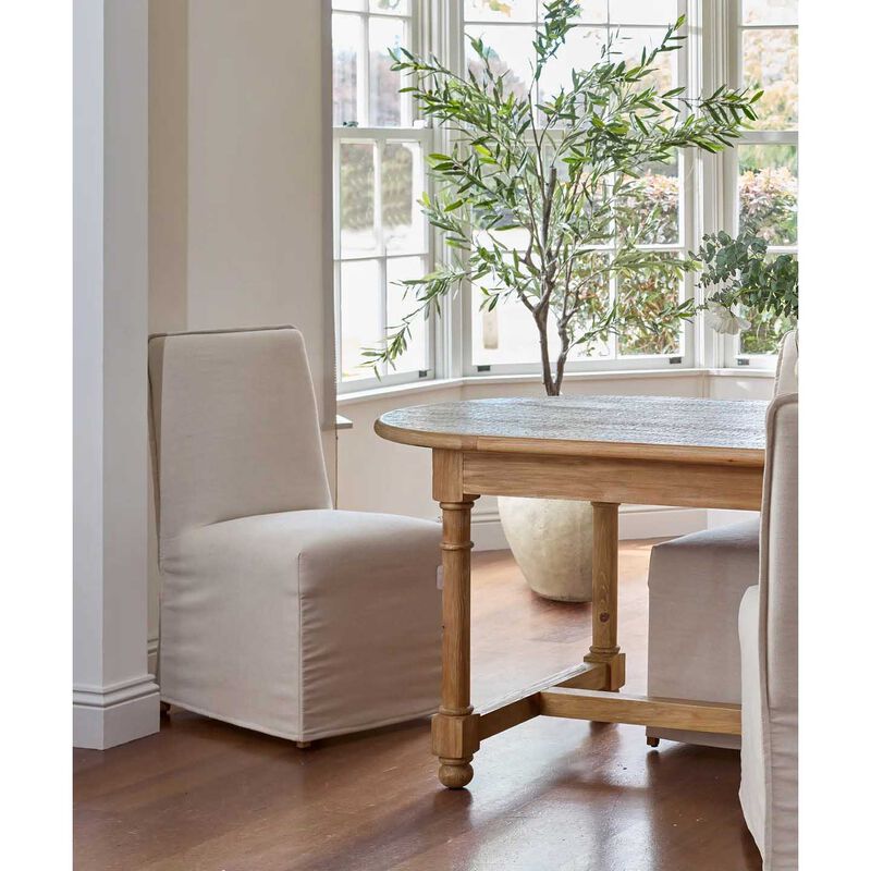 French Country Ellie Slip Cover Dining Chair Natural image number 1