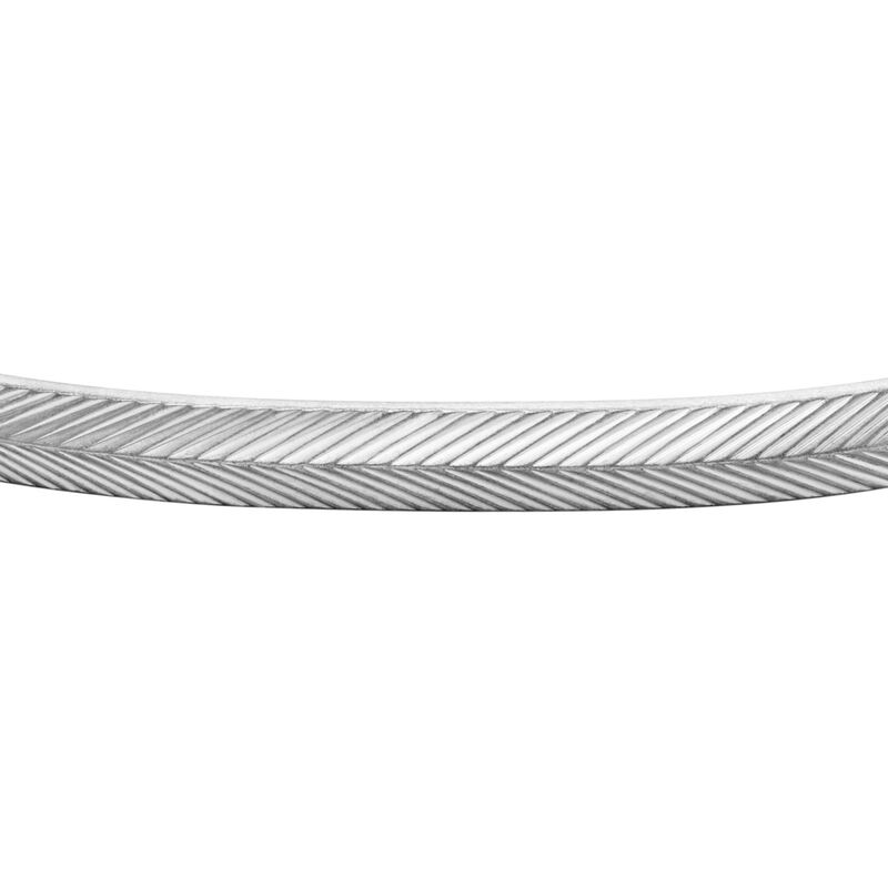 Fossil Harlow Linear Texture Stainless Steel Cuff Bracelet image number 1