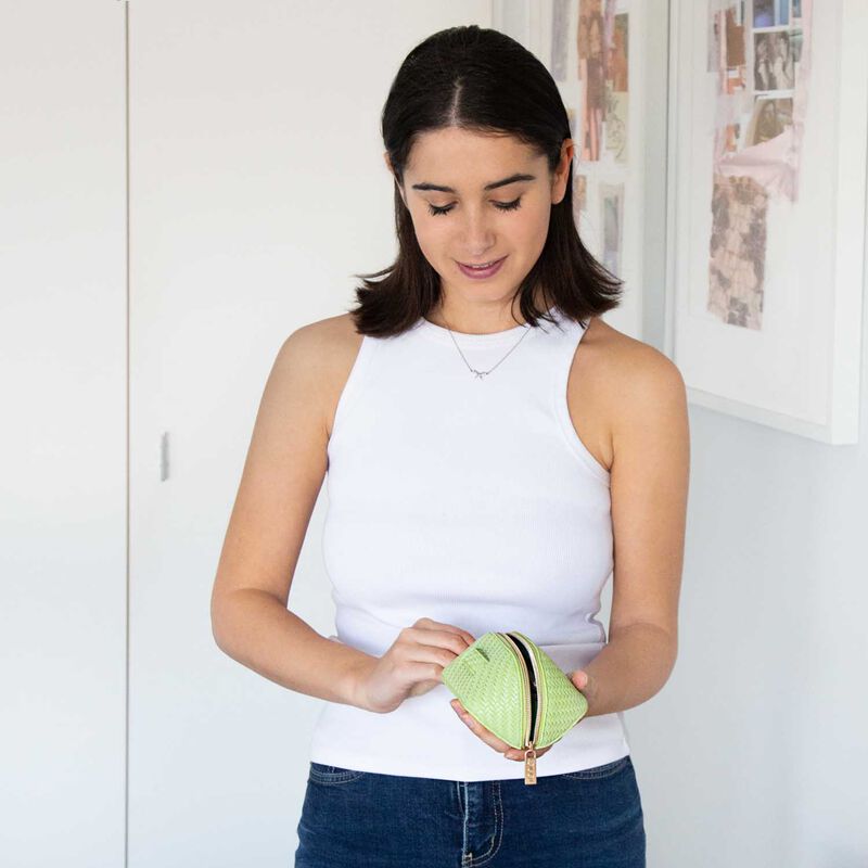 Tonic Herringbone Beauty Bag Small Pistachio image number 1