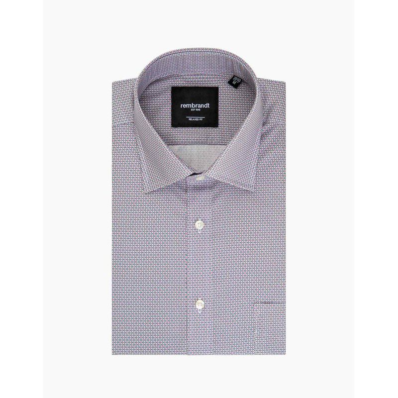 Rembrandt Sinatra Navy & Maroon Microdesign Shirt image number 2