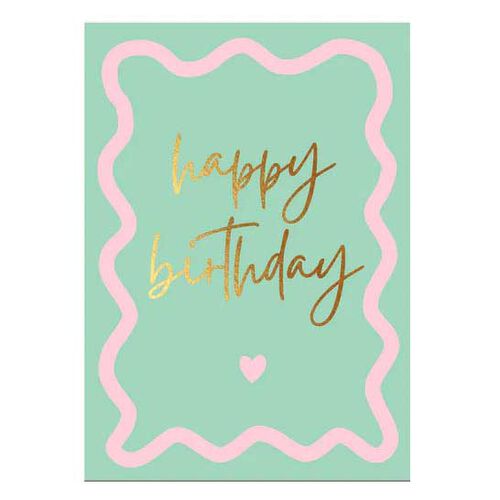 Elm Paper Wavy Birthday Mint Card