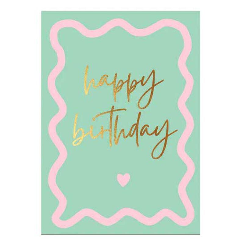 Elm Paper Wavy Birthday Mint Card image number 0