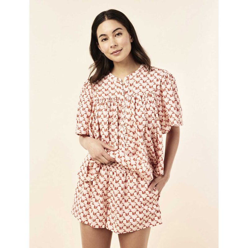 Papinelle Karen Walker Monogram Tiles Gathered Boxer PJ image number 2