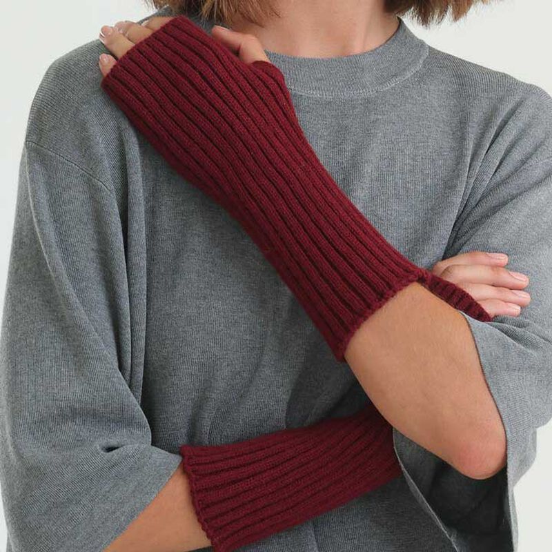 Morgan & Taylor Asha Rib Knit Fingerless Gloves image number 3
