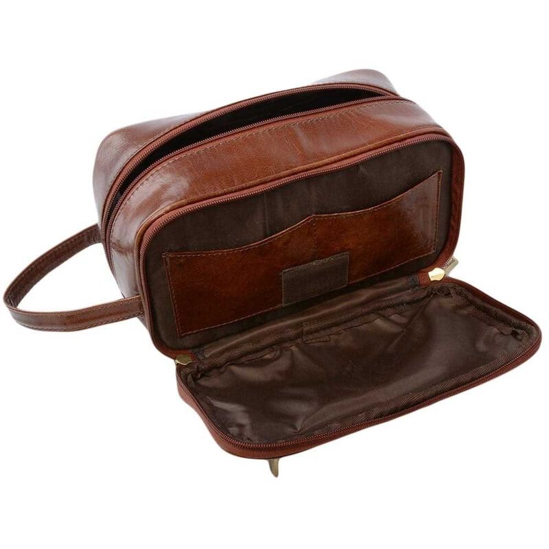 Ashwood Mens Leather Washbag image number 1