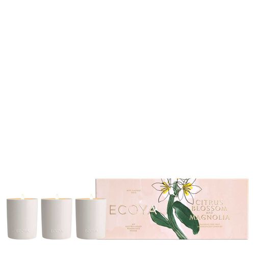 ECOYA Limited Edition Citrus Blossom & Magolia Mini Ceramic Candle Trio Set