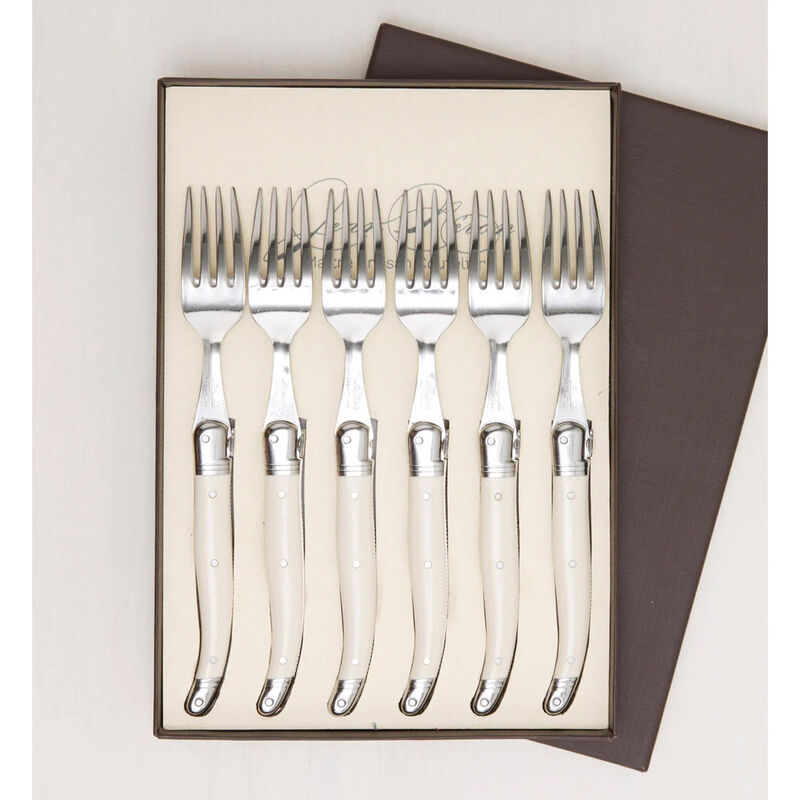 Laguiole Fork Set 6 Ivory image number 1