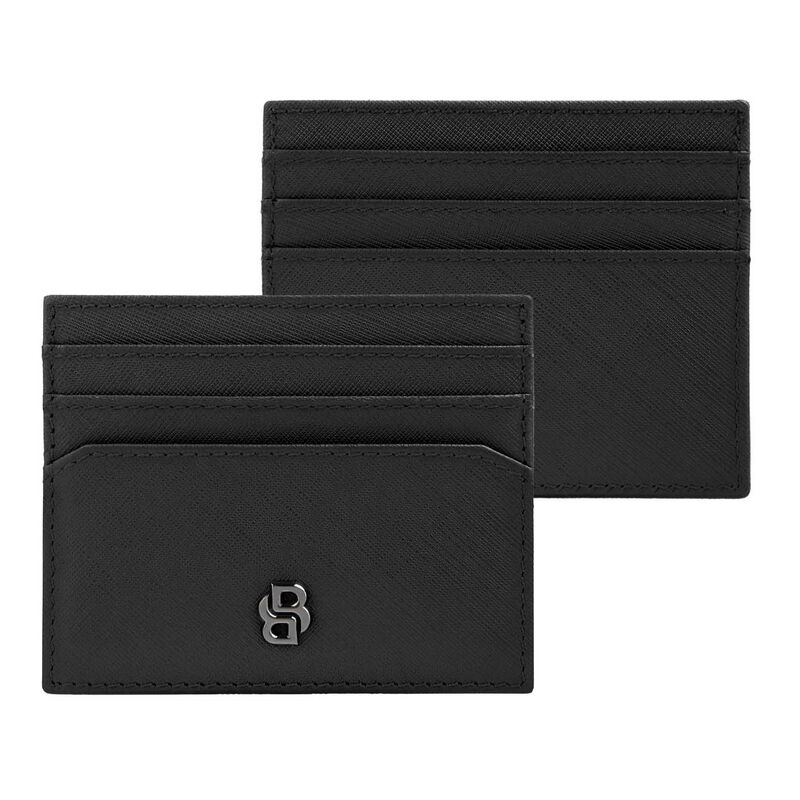 Boss Card Holder Double B Saffiano Leather Black image number 2