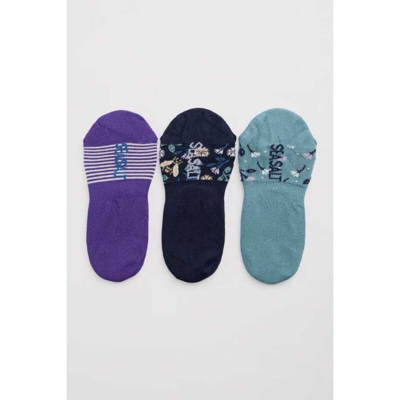 Seasalt Cornwall Everyday Liner Socks Pack Of 3 Lilac Tree Mix image number 1