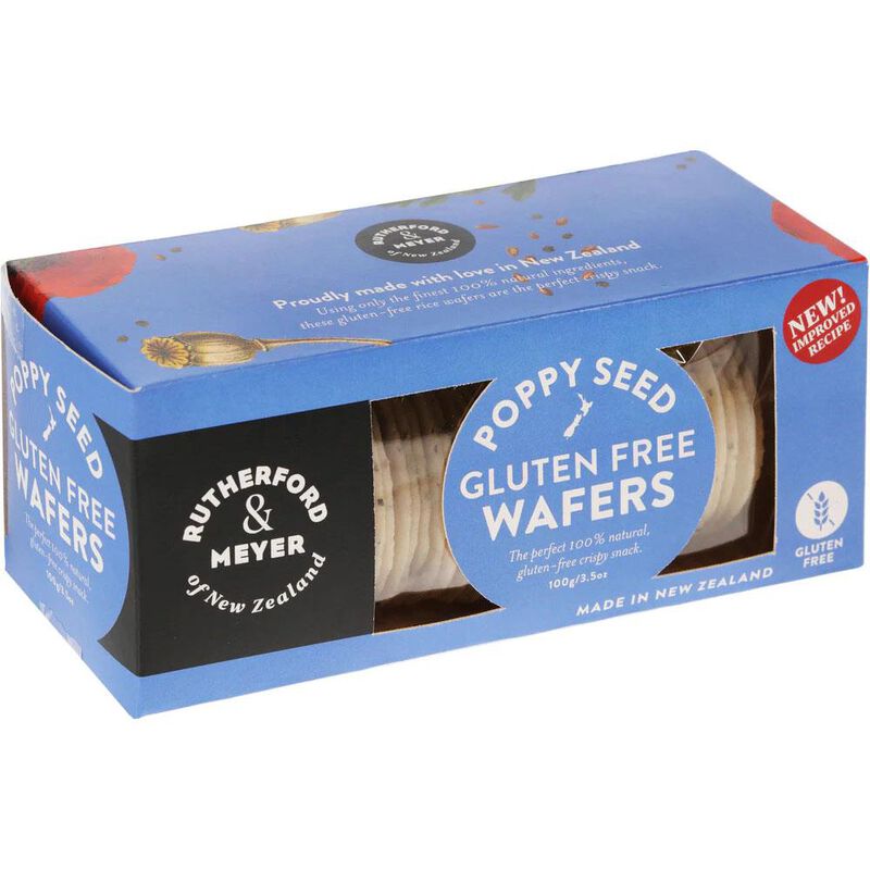 Rutherford & Meyer Rice Wafers Poppy Seed 100g image number 0