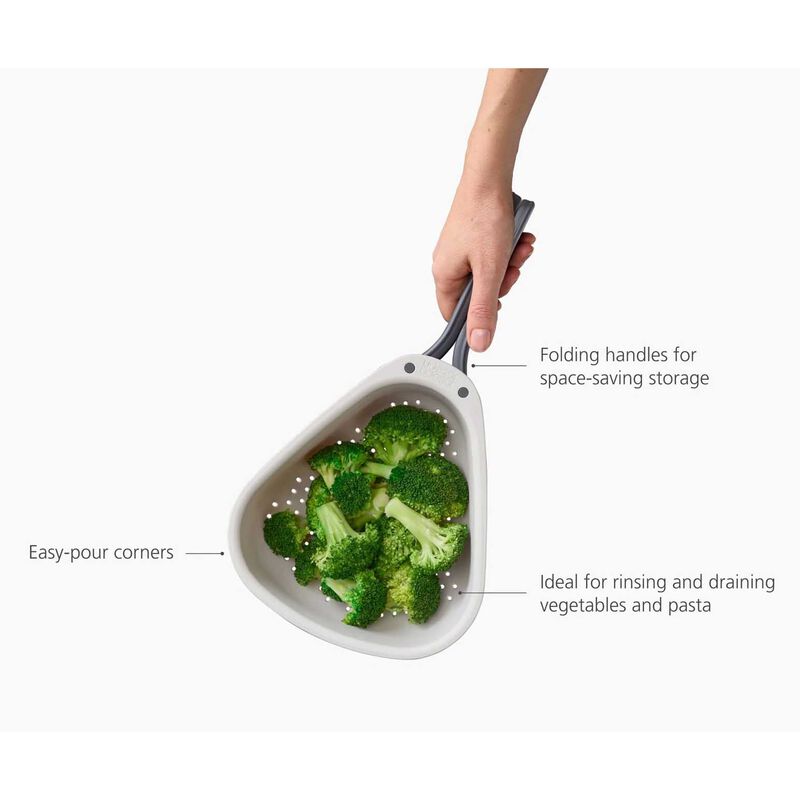 Joseph Joseph Droplet Large White Colander with Folding Handle image number 2