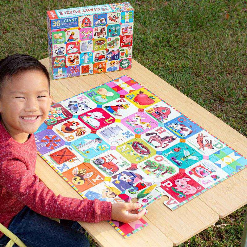 Eeboo  36Pc Giant Puzzle My Farm Alphabet image number 1
