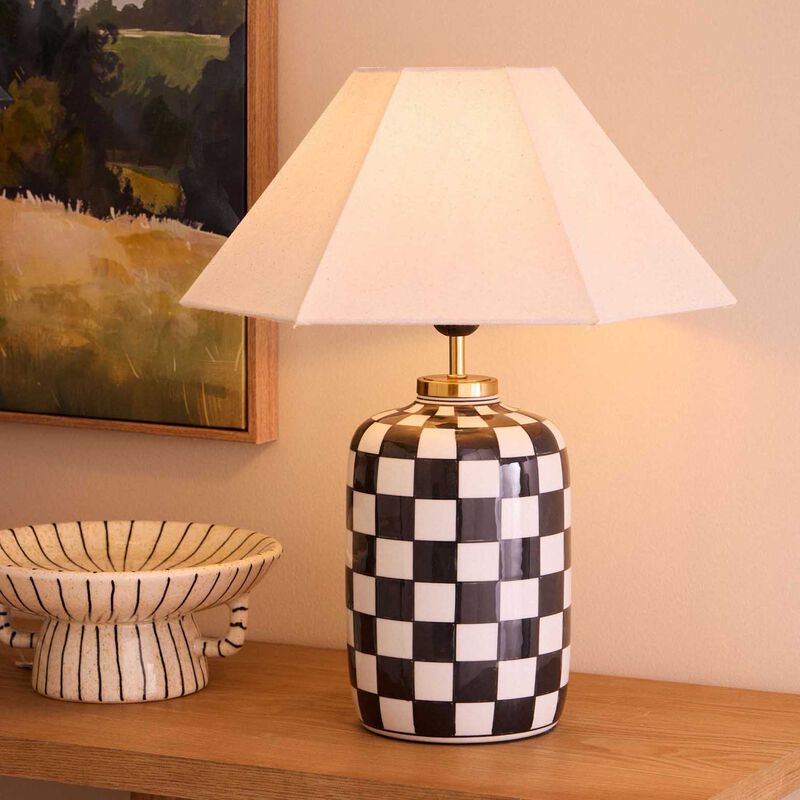 Academy Haynes Table Lamp - Black/White/Natural image number 1