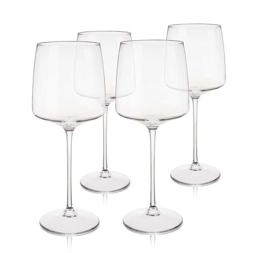 Viski Reserve Julien Crystal Bordeaux Glasses, Set of 4